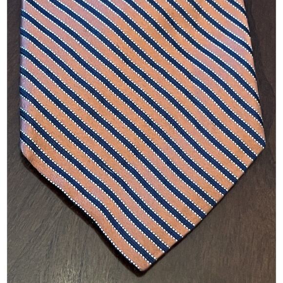 Vintage Nautica Orange Blue 100% Silk Men’s Neck Tie Made In USA - Picture 1 of 9
